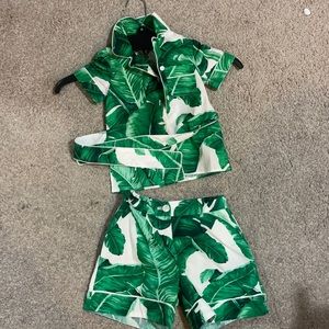 Dolce Gabbana green banana leaf set 2T